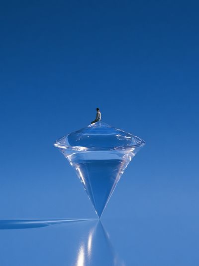 Floating Crystal Cone Print. poster