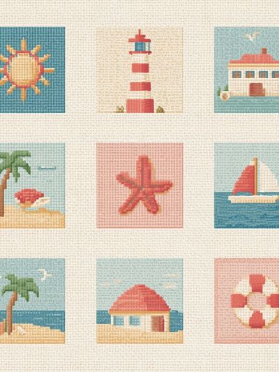 Beach Icons Mosaic Poster. poster print