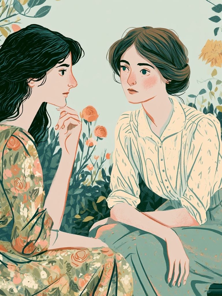 Floral Women Portrait Illustration Poster. poster — illustration art