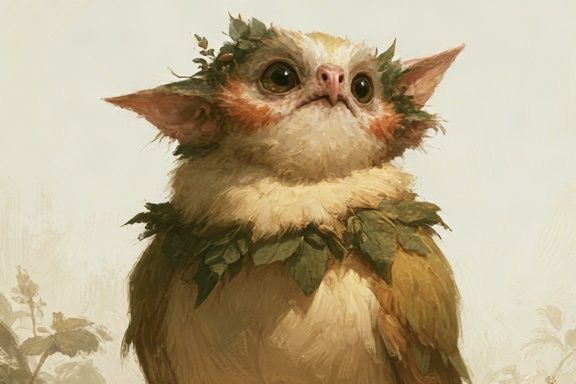 Forest Sprite Cat Illustration Poster. poster detail