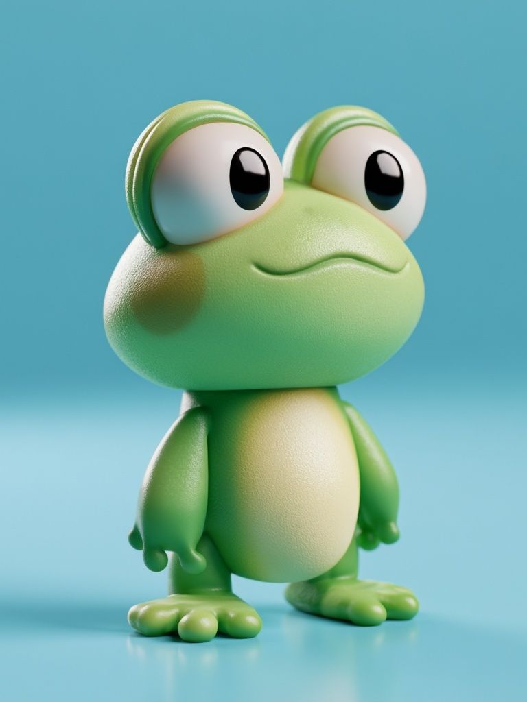 Cute Frog Character Illustration Poster. poster detail