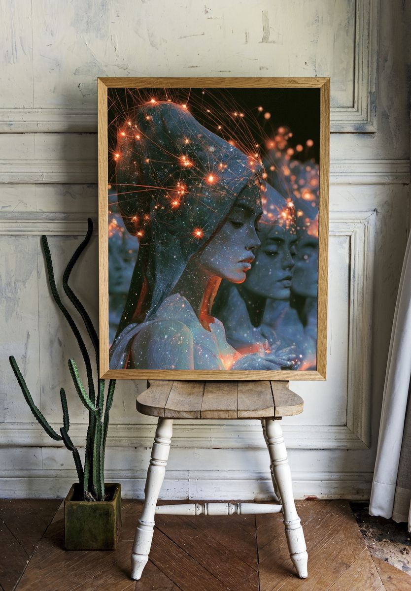 Celestial Women Portrait Print. — room view 1