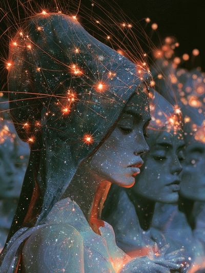 Celestial Women Portrait Print. poster