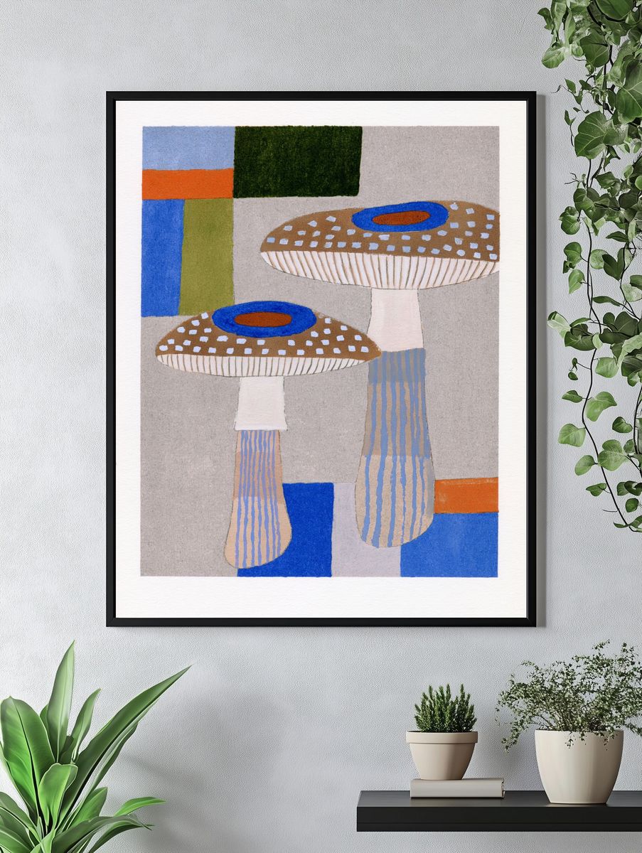 Mushroom Still Life Illustration Poster. — room view 4