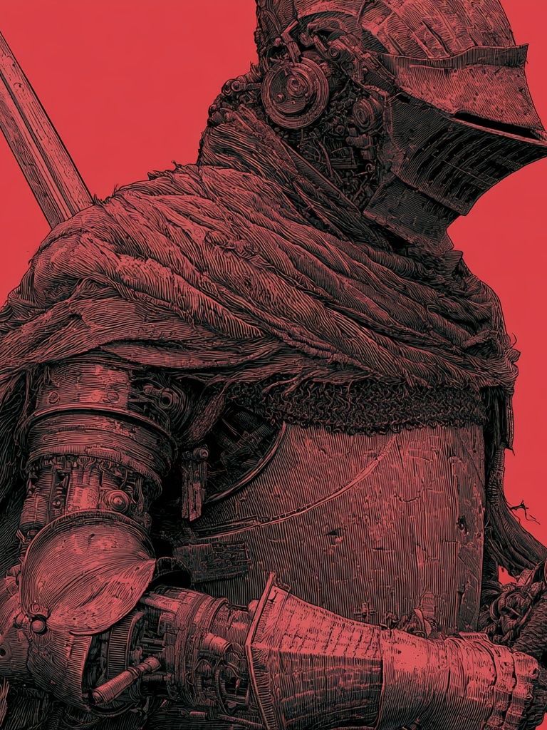 Armored Knight Digital Art Poster. poster detail