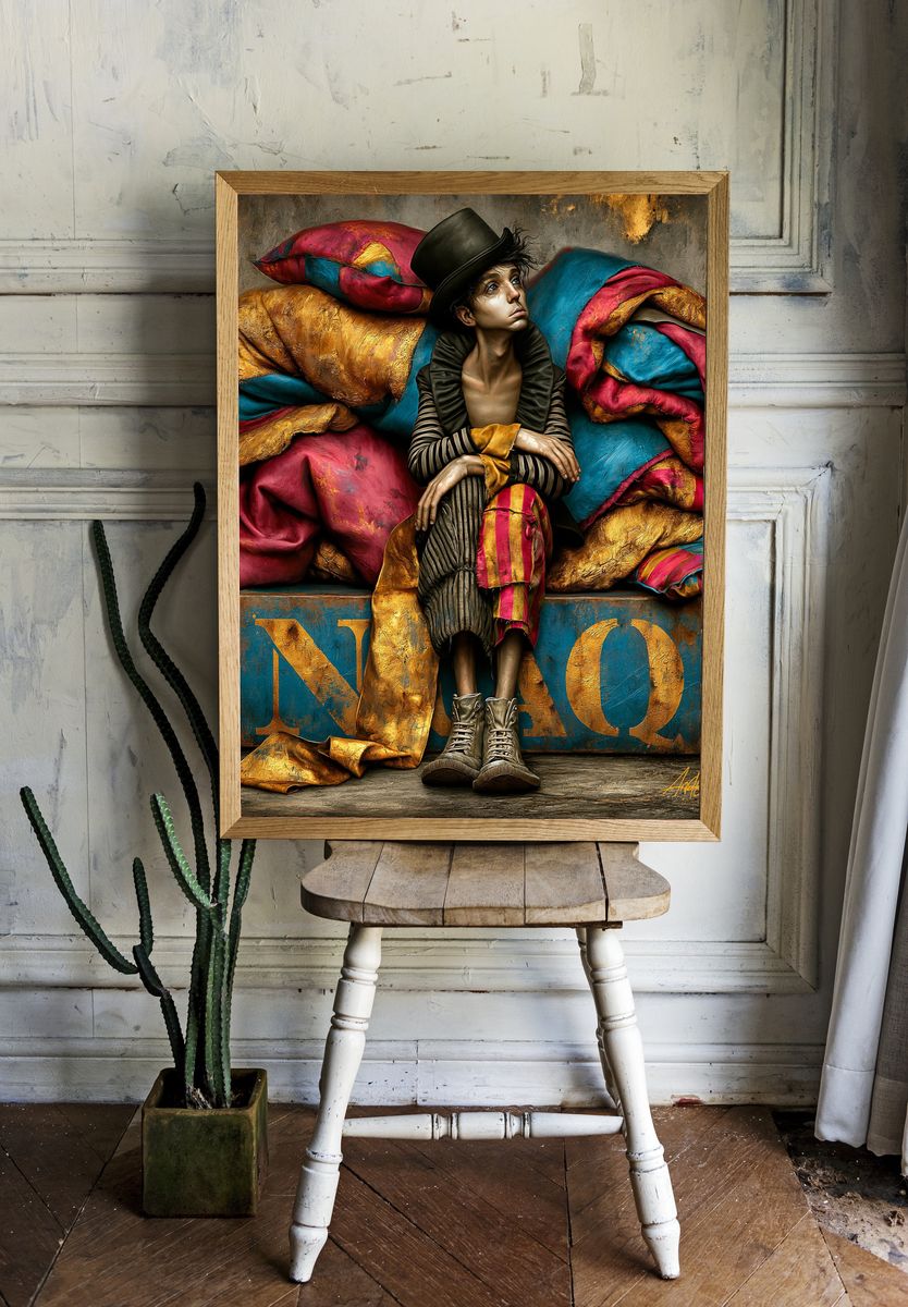 Surreal Jester Portrait Poster. room preview
