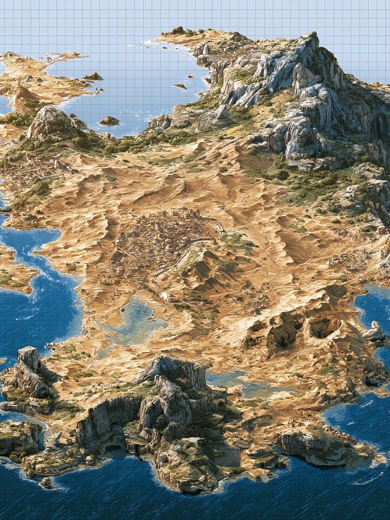 Fantasy Island Aerial Illustration Print. poster detail