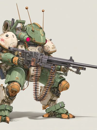 Armored Mech Warrior Illustration Poster. poster print