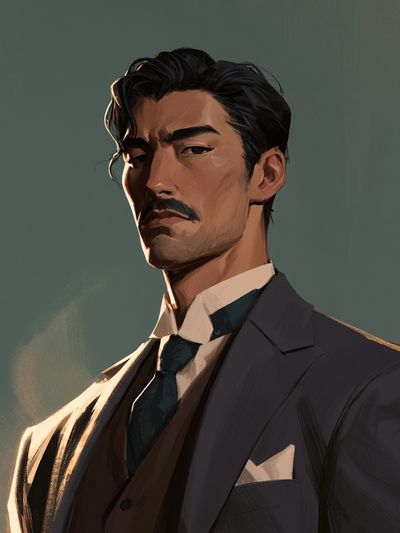 Suited Portrait Illustration Poster. poster