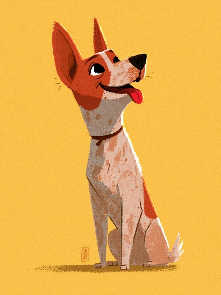 Happy Dog Illustration Poster. poster detail