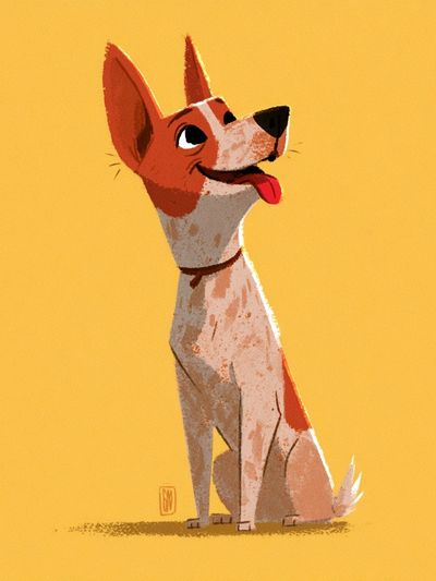 Happy Dog Illustration Poster. poster
