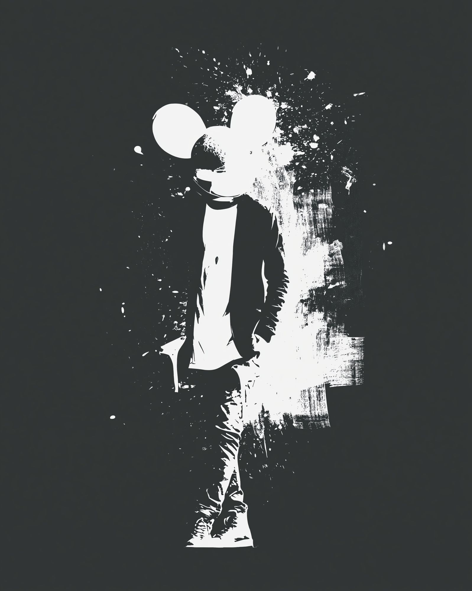 Mickey Mouse Silhouette Typography Print. poster detail