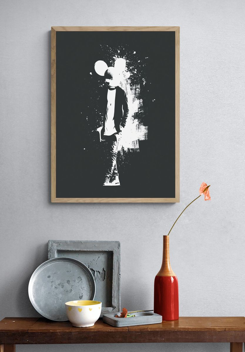 Mickey Mouse Silhouette Typography Print. — room view 3