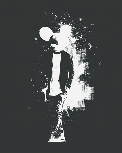 Mickey Mouse Silhouette Typography Print.
