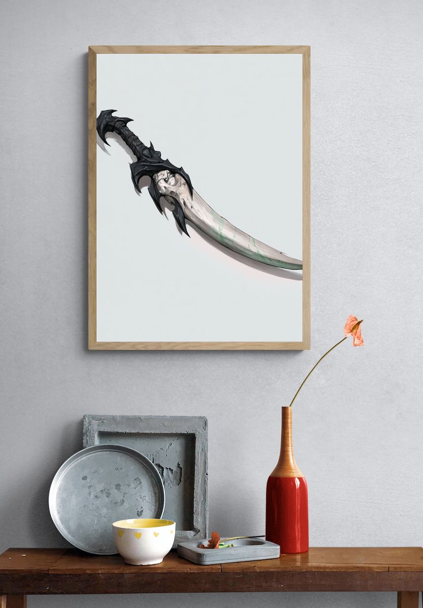 Fantasy Dagger Illustration Poster. — room view 3