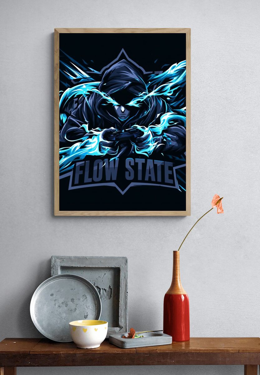 Flow State Hooded Figure Poster. — room view 3
