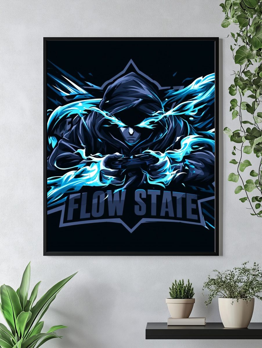 Flow State Hooded Figure Poster. — room view 4
