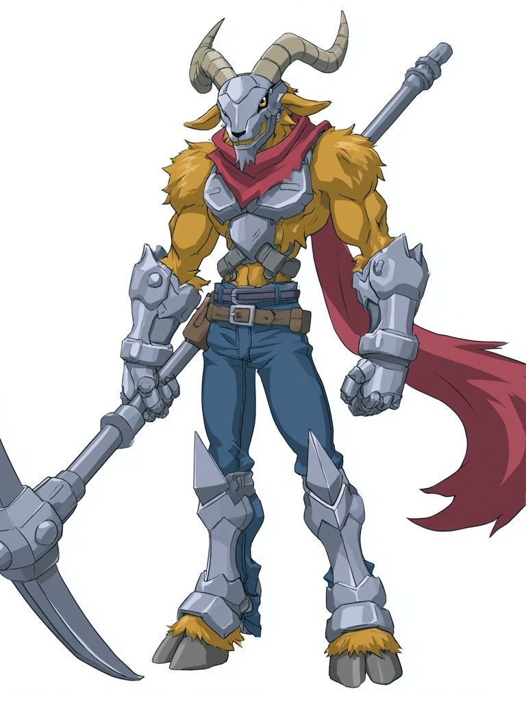 Horned Warrior Character Illustration Poster. poster detail