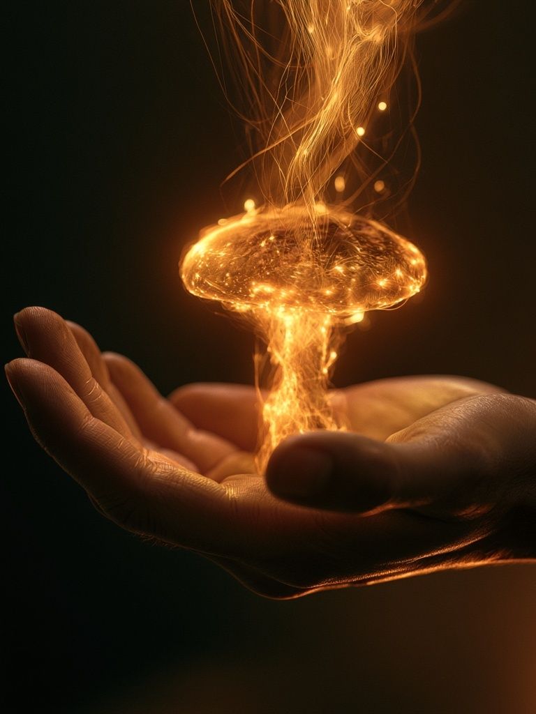 Golden Energy Hands Poster. poster — illustration art