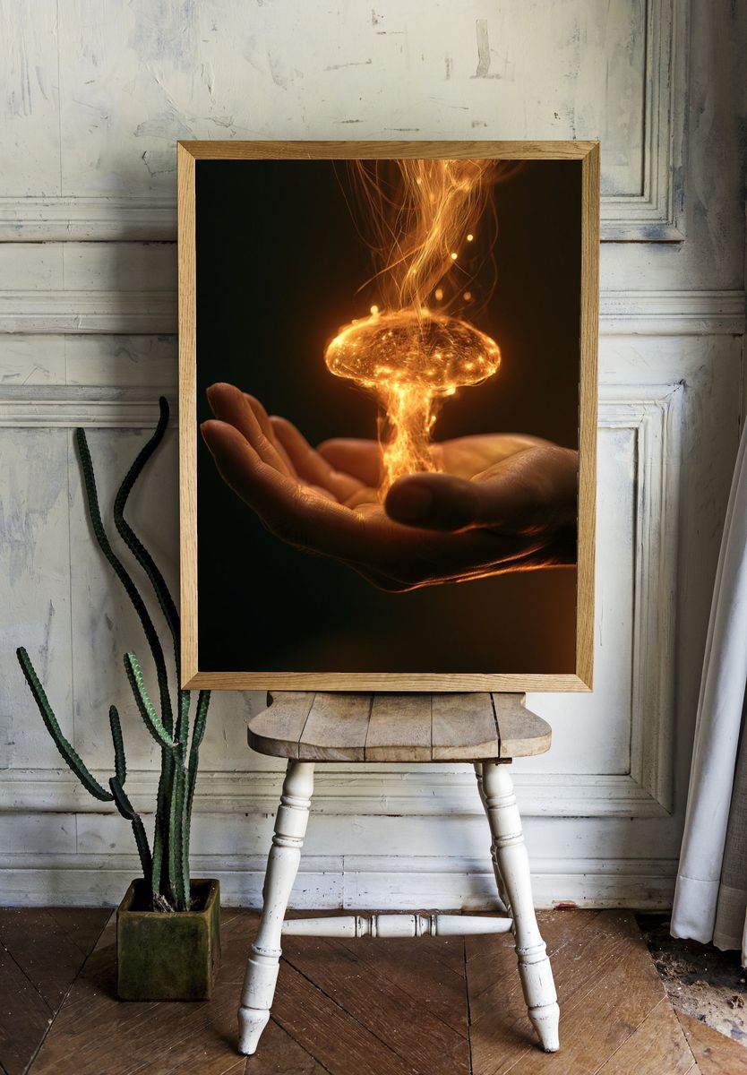 Golden Energy Hands Poster. — room view 1