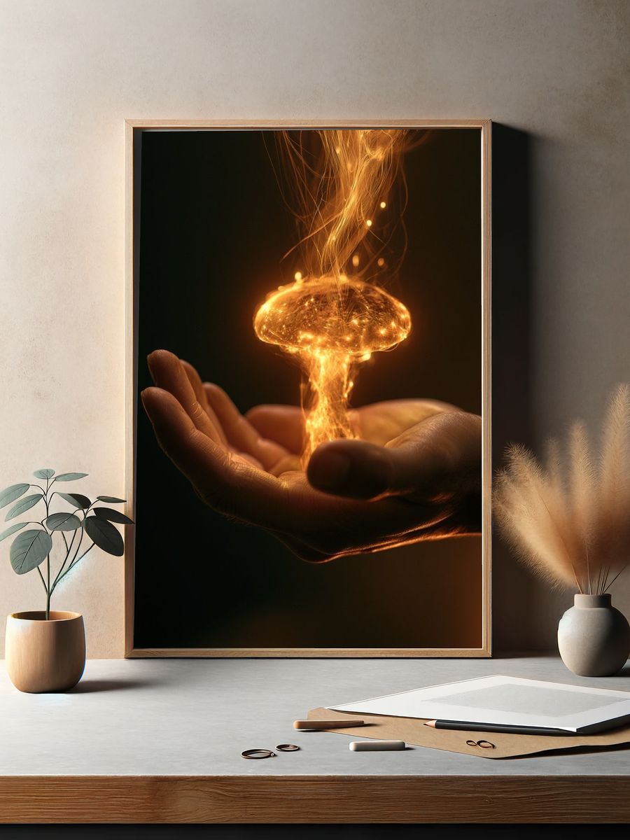 Golden Energy Hands Poster. — room view 2