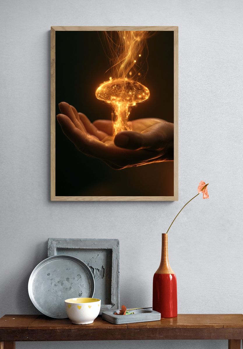 Golden Energy Hands Poster. — room view 3