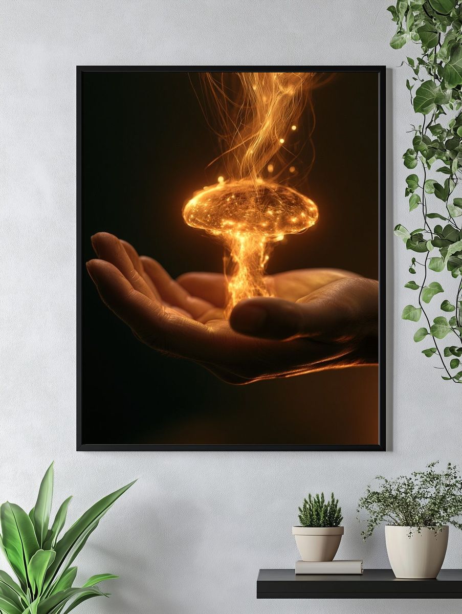 Golden Energy Hands Poster. — room view 4