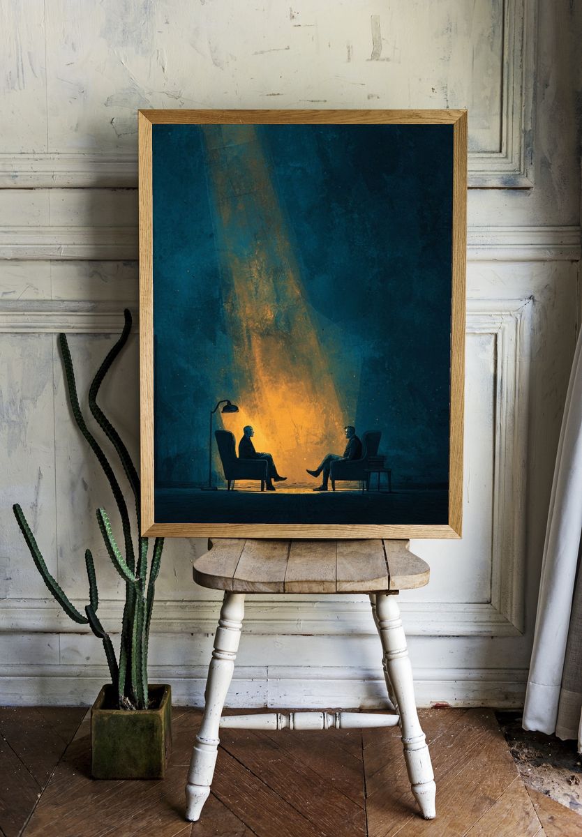 Intimate Conversation — Digital Art Print. — room view 1