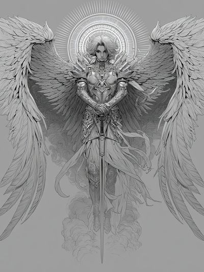 Winged Guardian Illustration Poster.