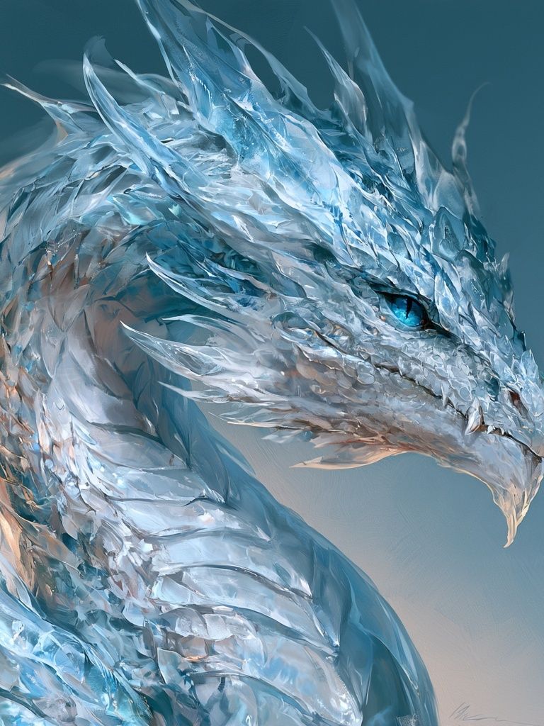 Ice Dragon Digital Art Poster. poster — illustration art