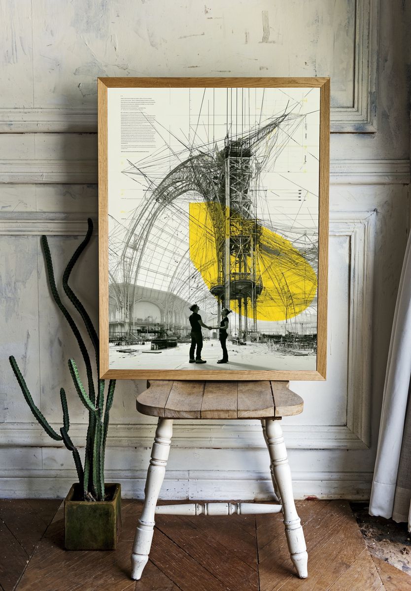 Industrial Dreamscape Illustration Poster. room preview