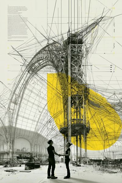 Industrial Dreamscape Illustration Poster. poster