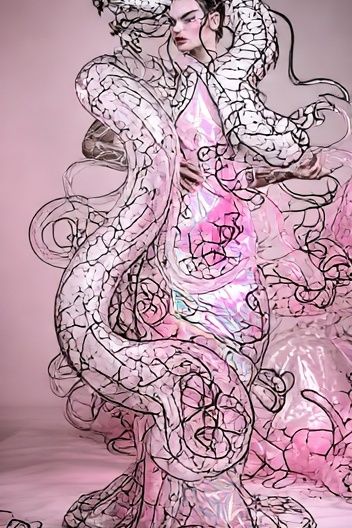 Pink Dragon Couture Illustration Poster. poster detail