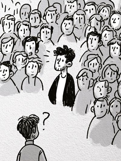 Crowd of Faces Illustration Poster.