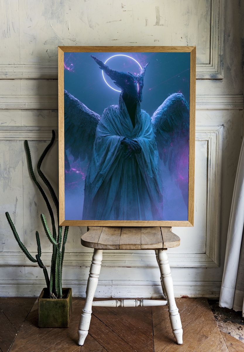 Celestial Winged Figure Fantasy Print. — room view 1