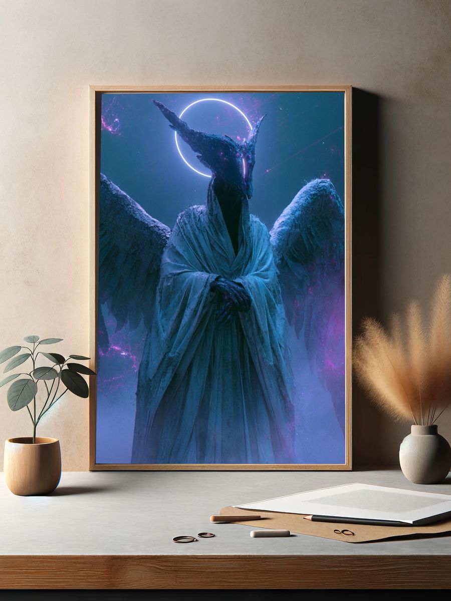 Celestial Winged Figure Fantasy Print. — room view 2