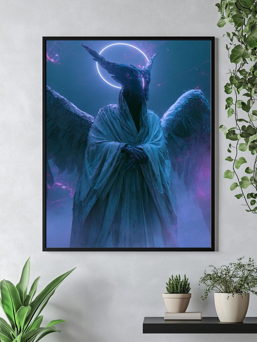 Celestial Winged Figure Fantasy Print. — room view 4