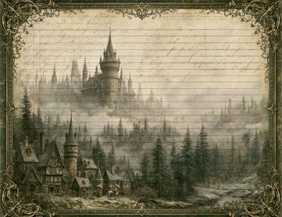 Enchanted Castle Forest Print. poster print