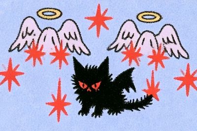 Winged Cat Surreal Illustration Poster. poster