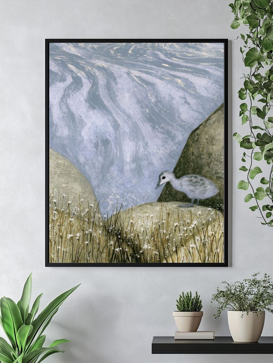 Seaside Chick Illustration Print. — room view 4