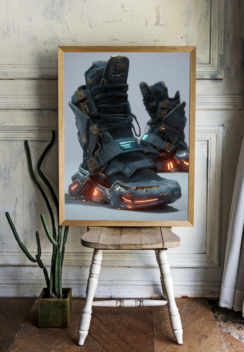 Hooded Wanderer Digital Art Poster. — room view 1