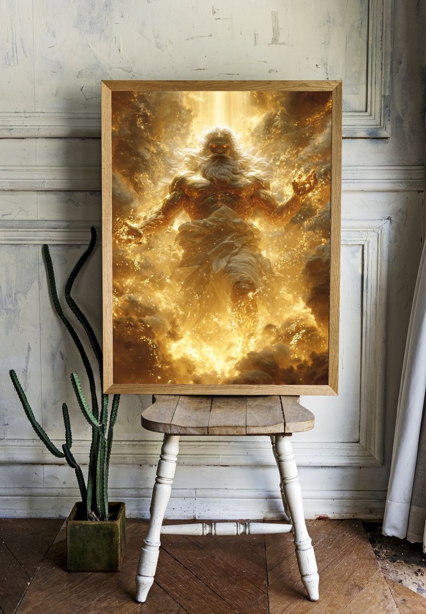 Golden Zeus Ascension Poster. — room view 1