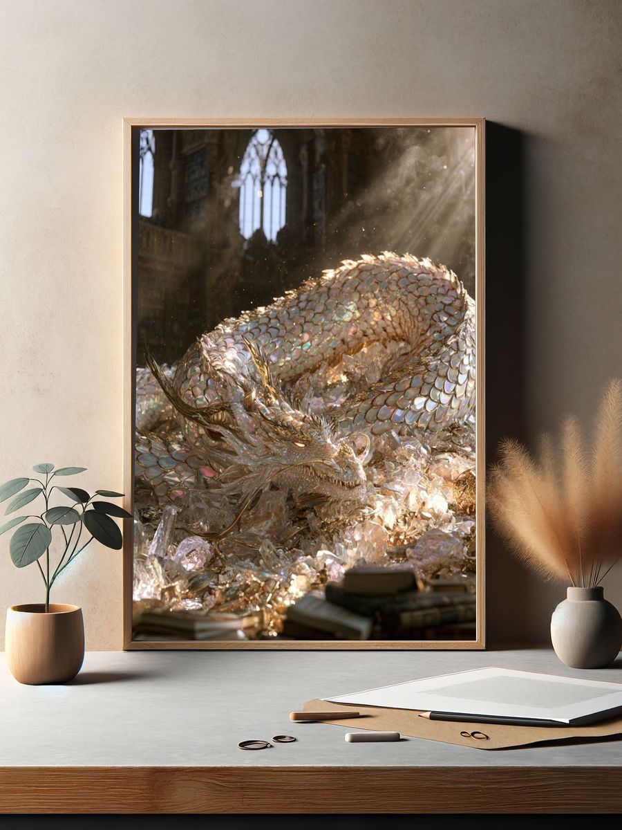 Iridescent Dragon Fantasy Print. — room view 2