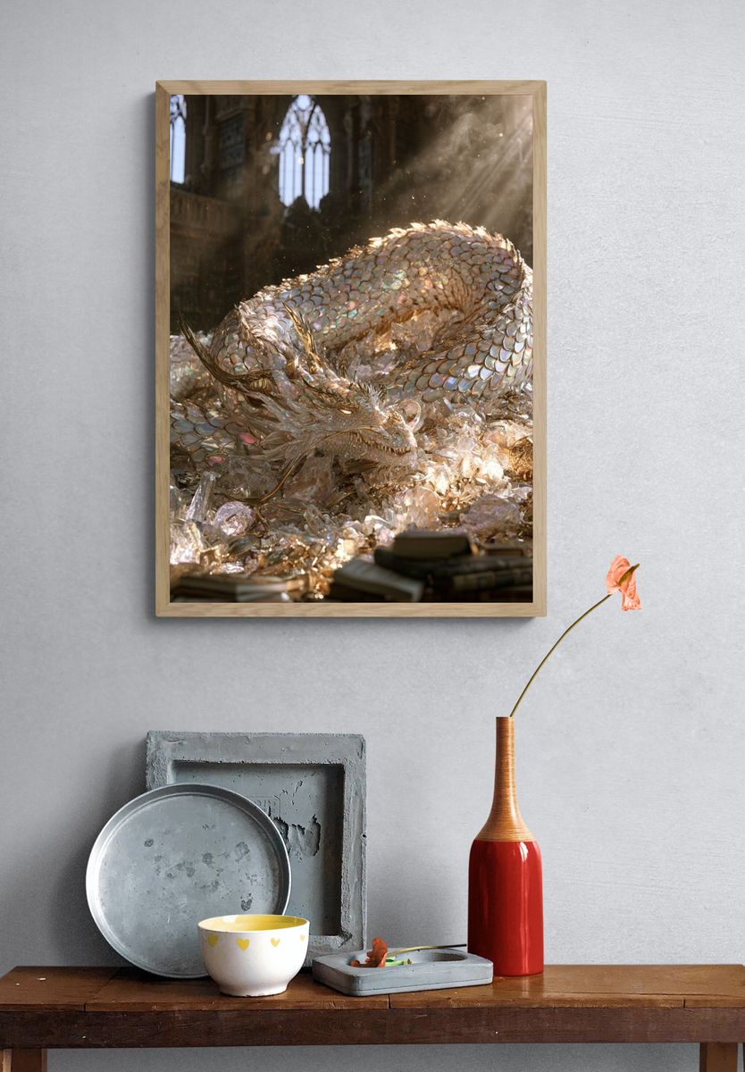 Iridescent Dragon Fantasy Print. — room view 3