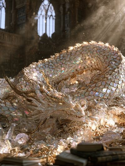 Iridescent Dragon Fantasy Print. poster