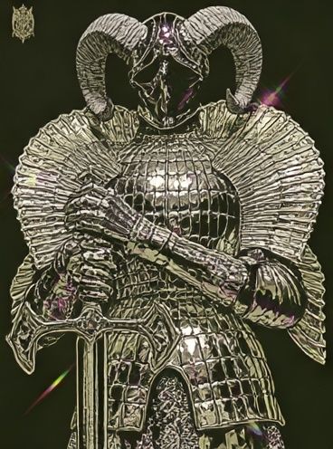 Armored Ram Warrior Illustration Poster. poster detail