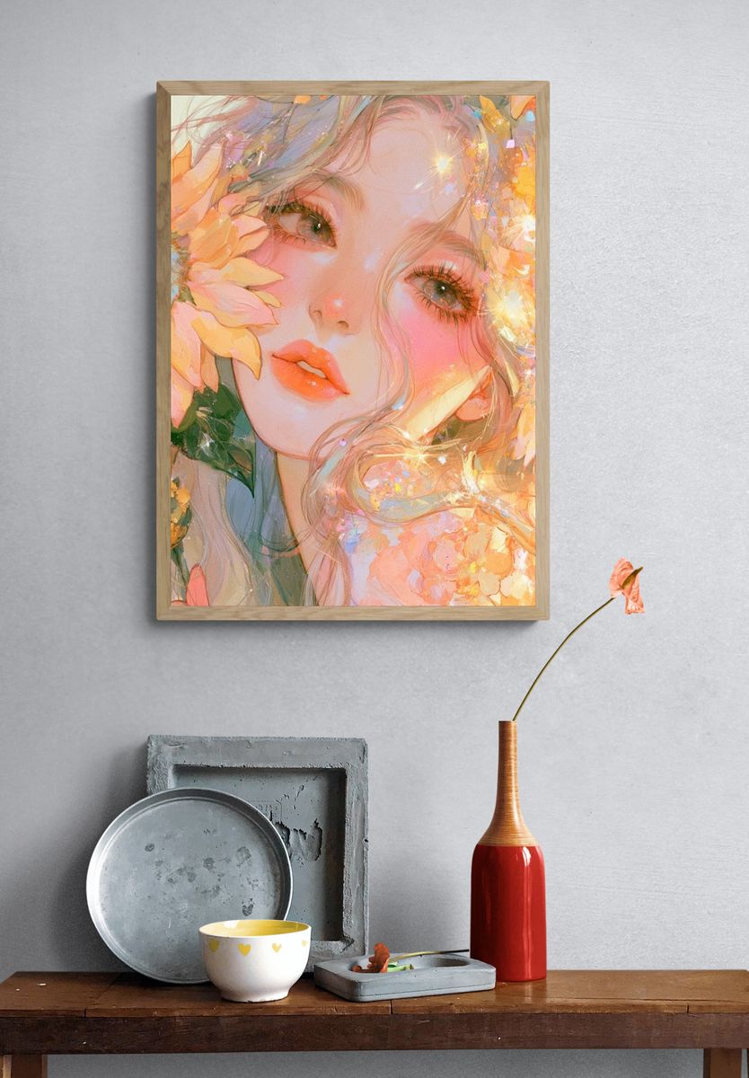 Floral Dream Portrait Print. — room view 3
