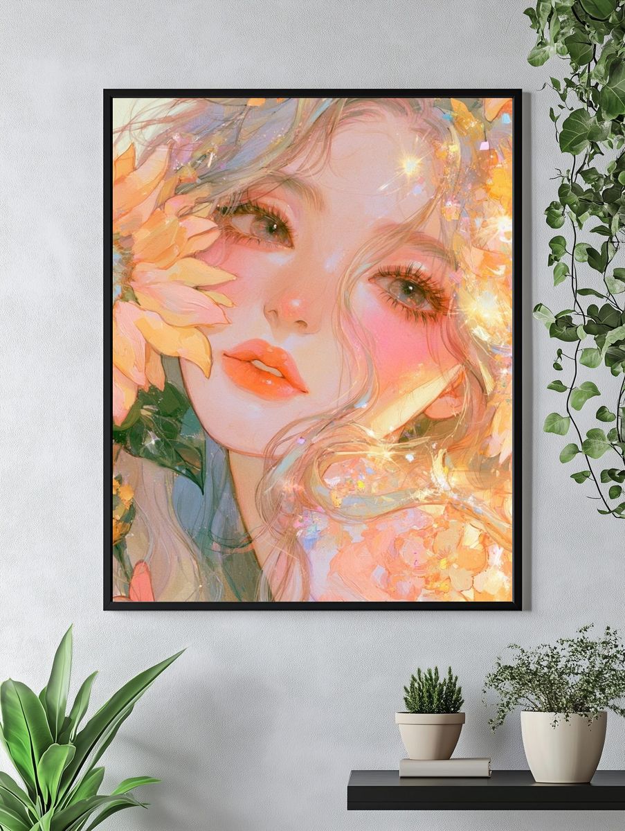 Floral Dream Portrait Print. — room view 4