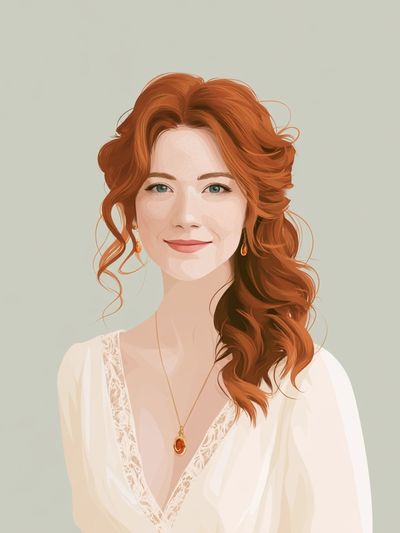 Red-Haired Portrait Illustration Poster.