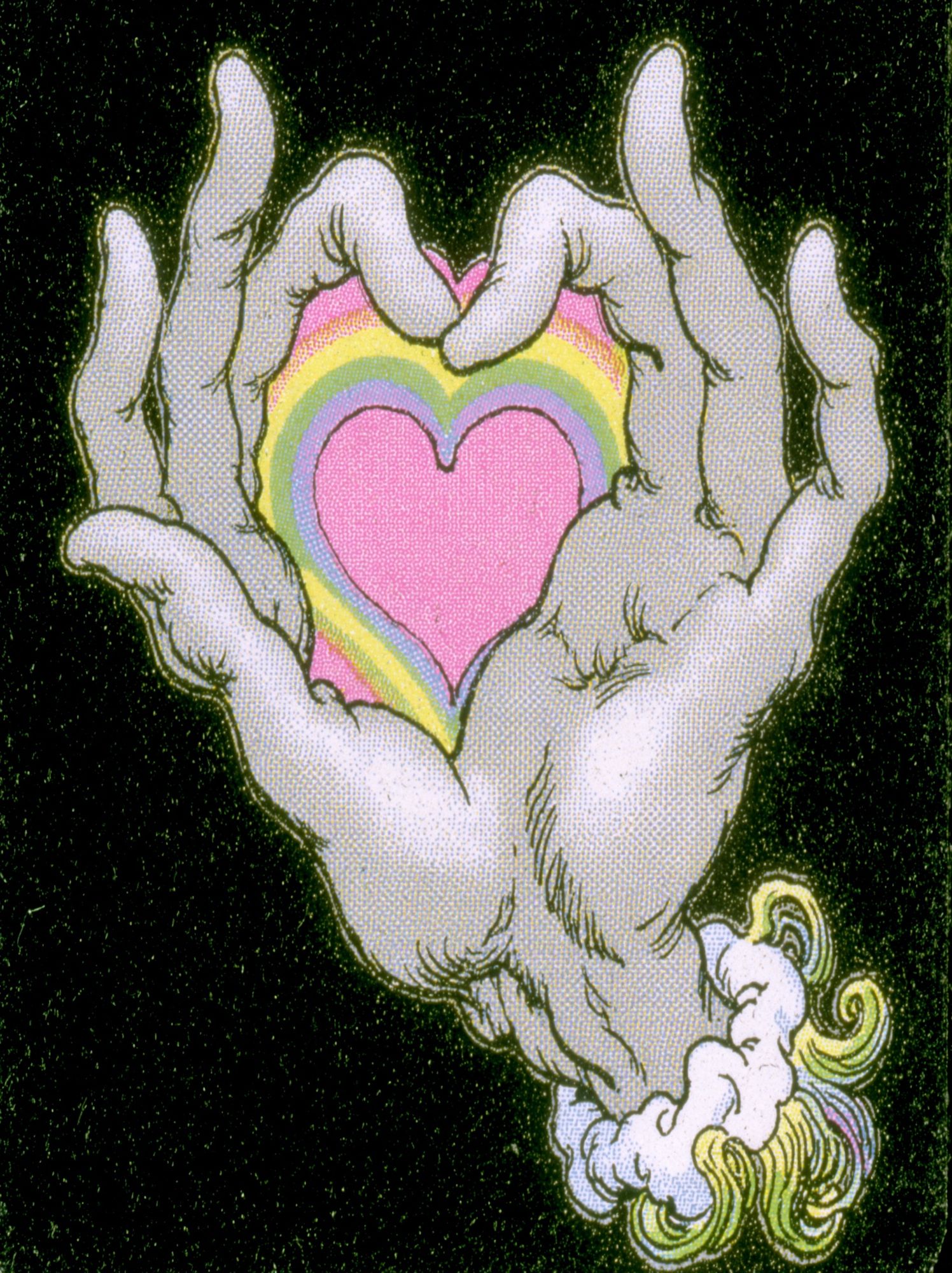 Hands Holding Heart Illustration Poster. poster — illustration art